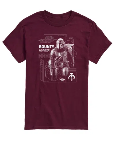 Airwaves Men's The Mandalorian & Grogu Bounty Hunter Graphic T-shirt In Maroon