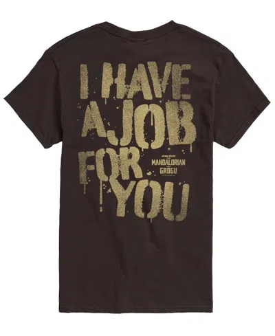 Airwaves Men's The Mandalorian & Grogu Have Job For You Graphic T-shirt In Dark Brown