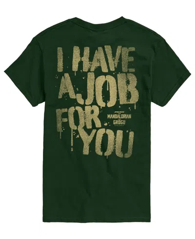 Airwaves Men's The Mandalorian & Grogu Have Job For You Graphic T-shirt In Forest Green