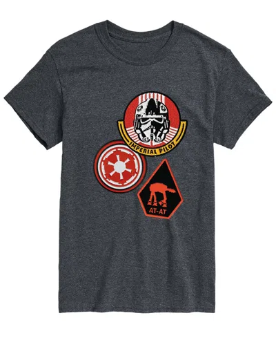 Airwaves Men's The Mandalorian & Grogu Imperial Pilot Graphic T-shirt In Heather Charcoal