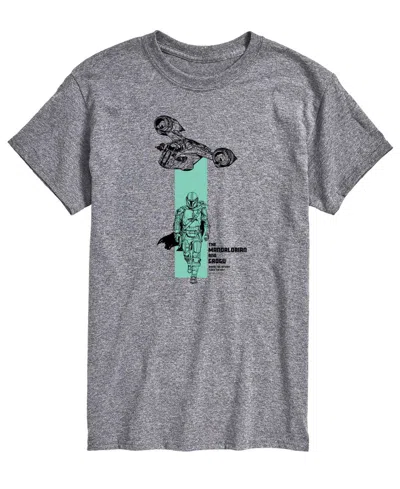 Airwaves Men's The Mandalorian & Grogu Spaceship Graphic T-shirt In Athletic Heather