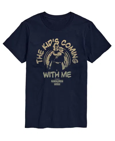 Airwaves Men's The Mandalorian & Grogu The Kids Coming With Me Graphic T-shirt In Navy