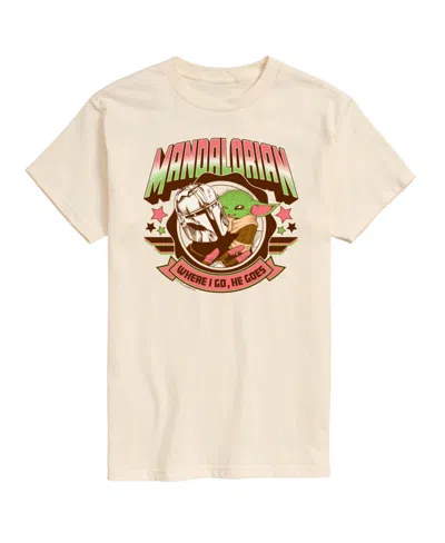Airwaves Men's The Mandalorian Short Sleeve T-shirt In Beige,khaki