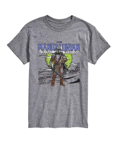 Airwaves Men's The Mandalorian Sword Short-sleeve Graphic T-shirt In Gray