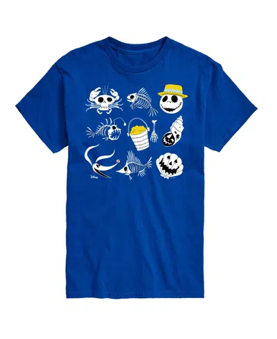 Airwaves Men's The Nightmare Before Christmas Beach Crew Grid Graphic T-shirt In Royal Blue
