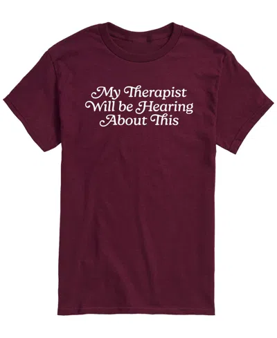 Airwaves Men's Therapist Will Be Hearing About This Short-sleeve Graphic T-shirt In Maroon