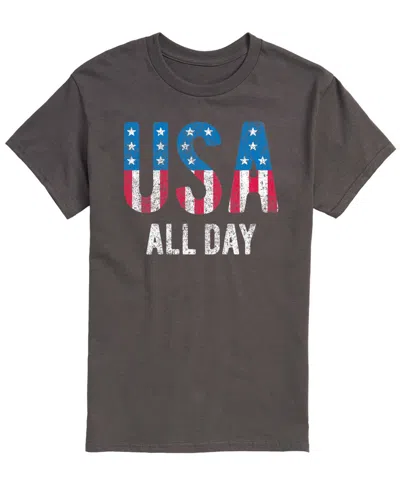 Airwaves Men's Usa All Day Flag Fill Short-sleeve Graphic T-shirts In Gray