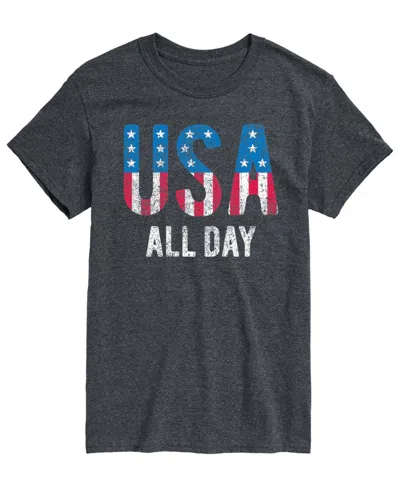 Airwaves Men's Usa All Day Flag Fill Short-sleeve Graphic T-shirts In Gray
