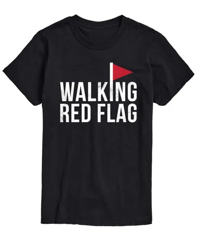Airwaves Men's Walking Red Flag Short-sleeve Graphic T-shirt In Black