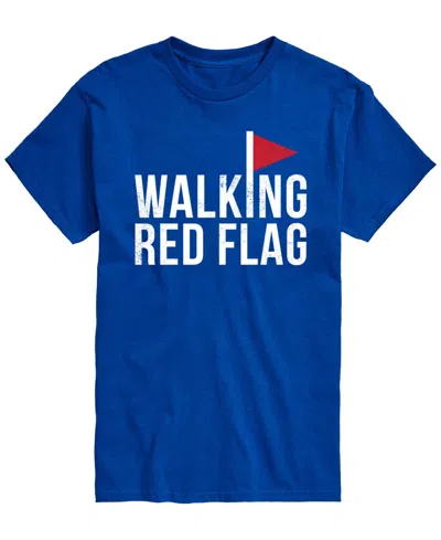Airwaves Men's Walking Red Flag Short-sleeve Graphic T-shirt In Royal Blue