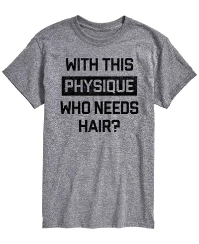 Airwaves Men's Who Needs Hair Short-sleeve Graphic T-shirt In Athletic Heather
