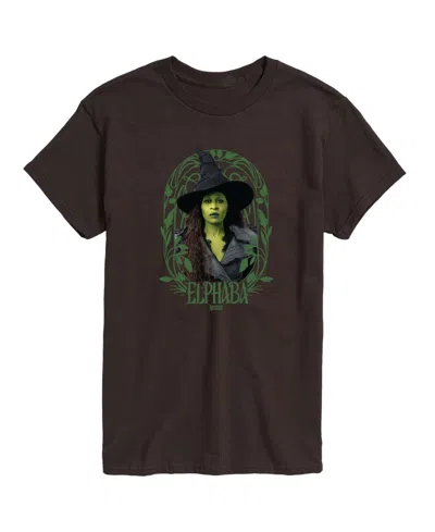Airwaves Men's Wicked Part 2 Art Noveau Frame Elphaba Graphic Printed Short-sleeve T-shirt In Brown