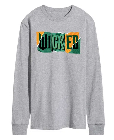 Airwaves Men's Wicked Part 2 Ripped Logo Graphic Printed Long-sleeve T-shirt In Gray