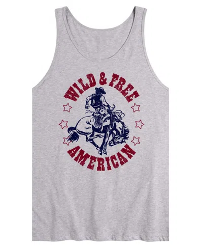Airwaves Men's Wild And Free American Sleeveless Graphic Tank T-shirts In Gray