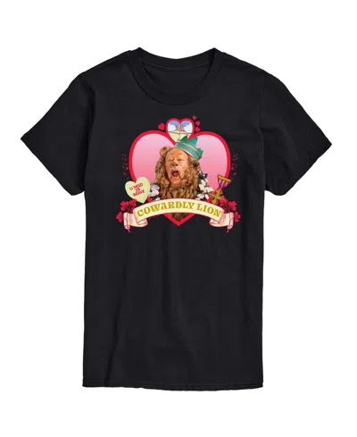 Airwaves Men's Wizard Of oz Heart Cowardly Lion Printed Short-sleeve Graphic T-shirt In Black