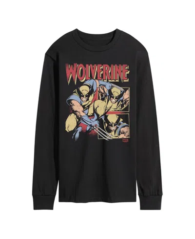 Airwaves Men's Wolverine Vintage Faded Long-sleeve Graphic T-shirt In Black