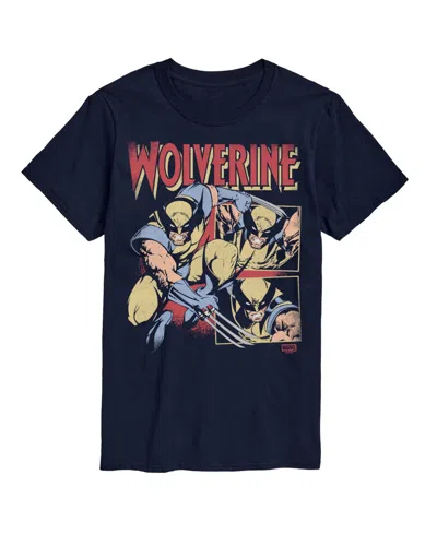 Airwaves Men's Wolverine Vintage Faded Short-sleeve Graphic T-shirt In Blue