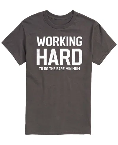 Airwaves Men's Working Hard Short-sleeve Graphic T-shirt In Charcoal