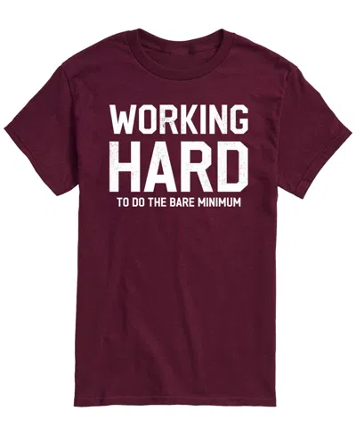 Airwaves Men's Working Hard Short-sleeve Graphic T-shirt In Maroon