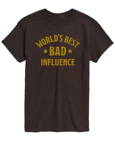 Airwaves Men's Worlds Best Bad Influence Short-sleeve Graphic T-shirt In Dark Brown