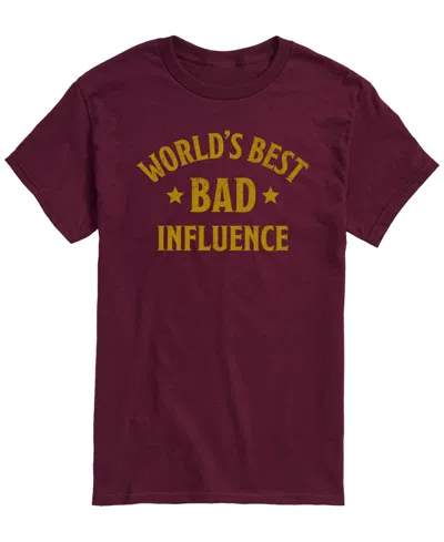Airwaves Men's Worlds Best Bad Influence Short-sleeve Graphic T-shirt In Maroon