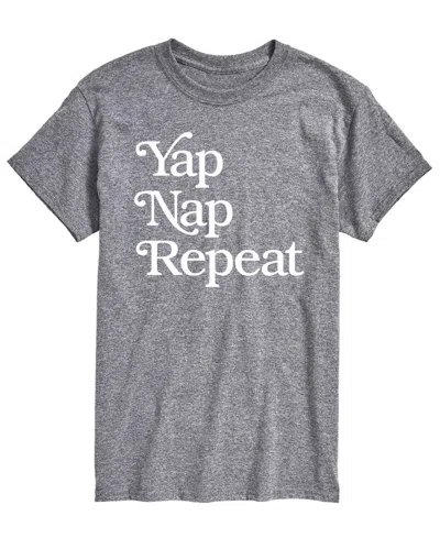Airwaves Men's Yap Nap Repeat Short-sleeve Graphic T-shirt In Athletic Heather