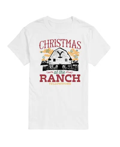 Airwaves Men's Yellowstone Christmas Ranch Rules Short Sleeve Tee In White
