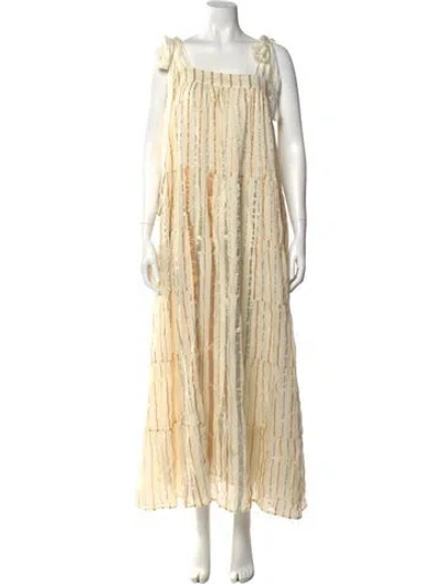 Pre-owned Aish Striped Long Dress