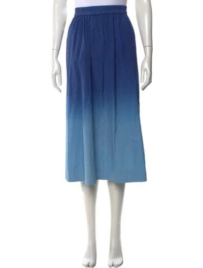 Pre-owned Aish Tie-dye Print Midi Length Skirt In Blue