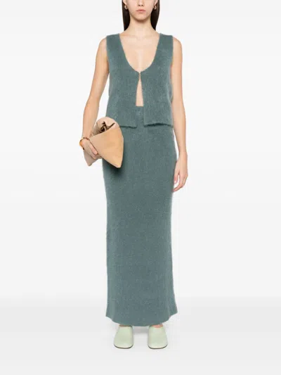 Aisling Camps Brushed Maxi Skirt In Blue