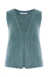 Aisling Camps Brushed Mohair-blend Vest In Blue