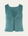 Aisling Camps Brushed Mohair Cropped Vest In Teal