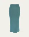 Aisling Camps Brushed Mohair Pencil Midi Skirt In Teal