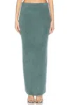 Aisling Camps Brushed Mohair Pencil Midi Skirt In Teal