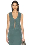 Aisling Camps Brushed Mohair Vest In Teal