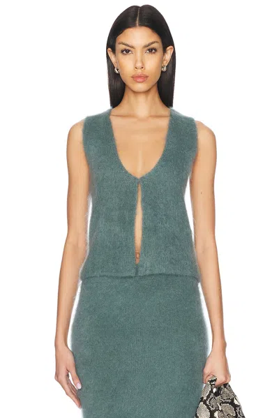 Aisling Camps Brushed Mohair Vest In Blue