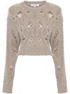 Aisling Camps Cable-knit Cropped Sweater In Grau