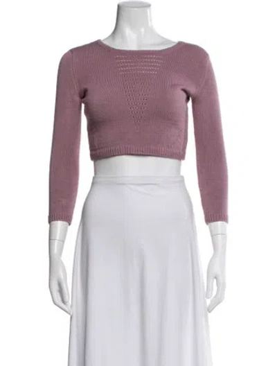 Pre-owned Aisling Camps Cashmere Scoop Neck Crop Top In Pink