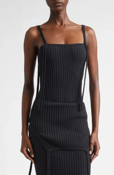 Aisling Camps Convertible Merino Wool Sweater Camisole In Gray