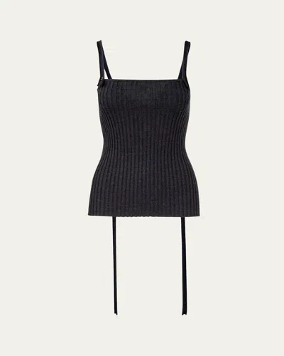 Aisling Camps Convertible Ribbed Knit Tank Top In Black