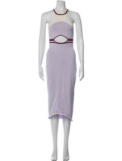 Pre-owned Aisling Camps Crew Neck Long Dress In Purple