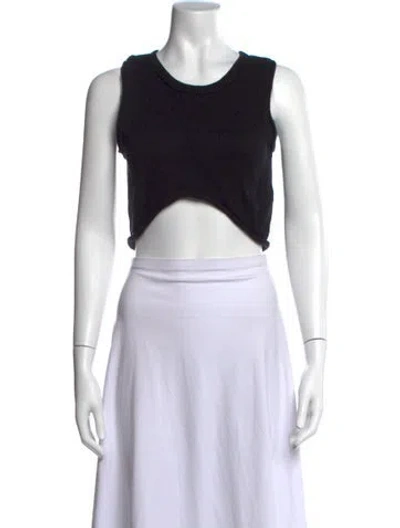 Pre-owned Aisling Camps Crew Neck Sleeveless Crop Top In Blue