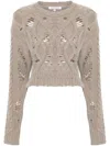 Aisling Camps Cable-knit Cropped Sweater In Grey
