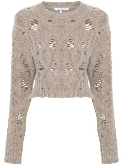 AISLING CAMPS CROPPED-PULLOVER MIT ZOPFMUSTER