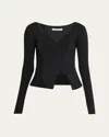 Aisling Camps Eddy V-neck Exposed Seam Sweater In Black