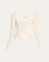 Aisling Camps Eddy V-neck Exposed Seam Sweater In Ivory