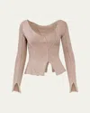 Aisling Camps Eddy V-neck Exposed Seam Sweater In Neutral