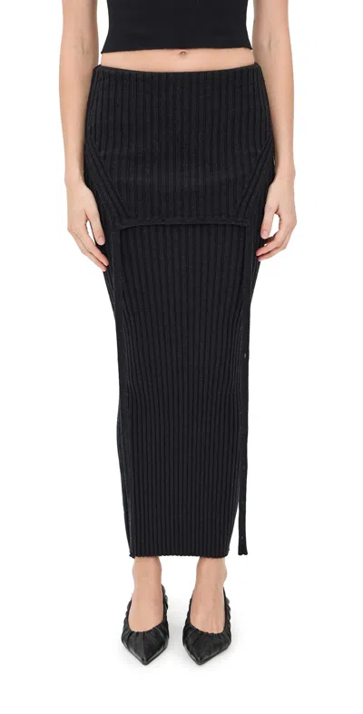 Aisling Camps Flipped Skirt Charcoal Melange In Black