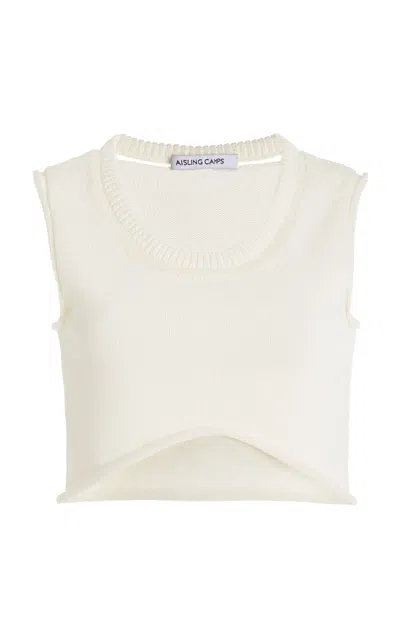 Aisling Camps Floating-neck Cotton Top In Ivory