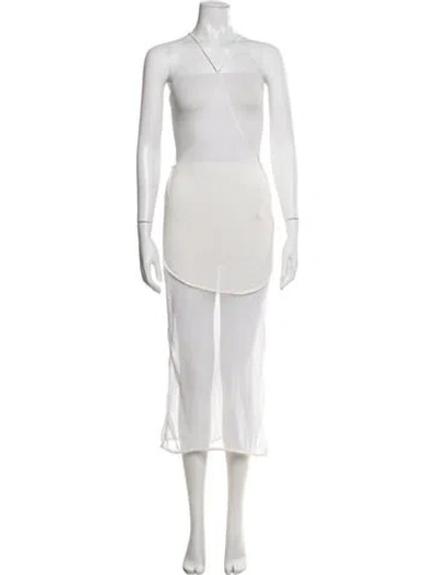 Pre-owned Aisling Camps Halterneck Long Dress In White